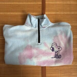 PEANUTS Womens Snoopy Cotton candy half zip